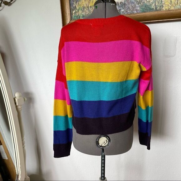 Full tilt cropped striped long sleeve sweater size M - Picture 8 of 8